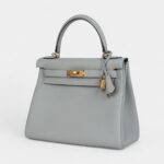 Vintage Hermes Kelly 28 Glacier Blue Togo Gold Hardware