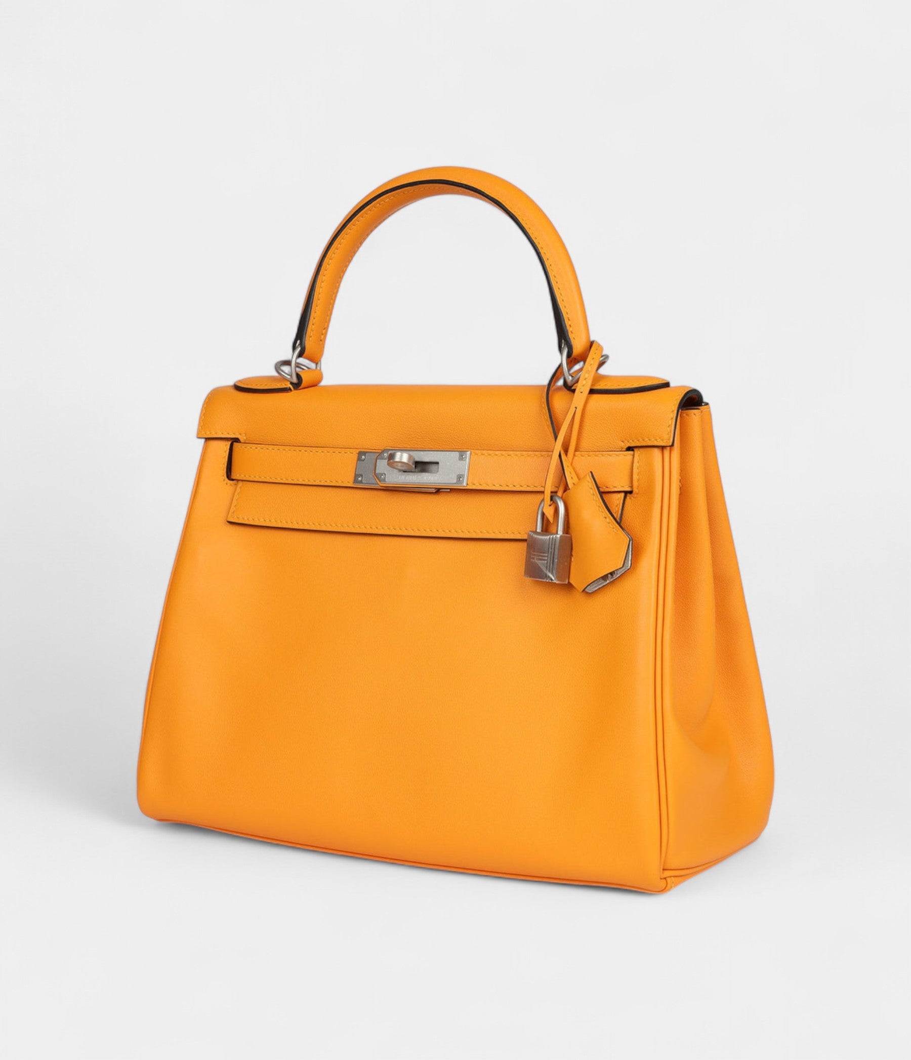Vintage Hermes Kelly 28 Swift Brushed Palladium Hardware