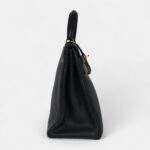 Vintage Hermès Kelly 32 Black Ardennes Gold Hardware