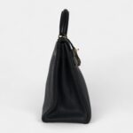 Vintage Hermès Kelly 32 Black Ardennes Gold Hardware