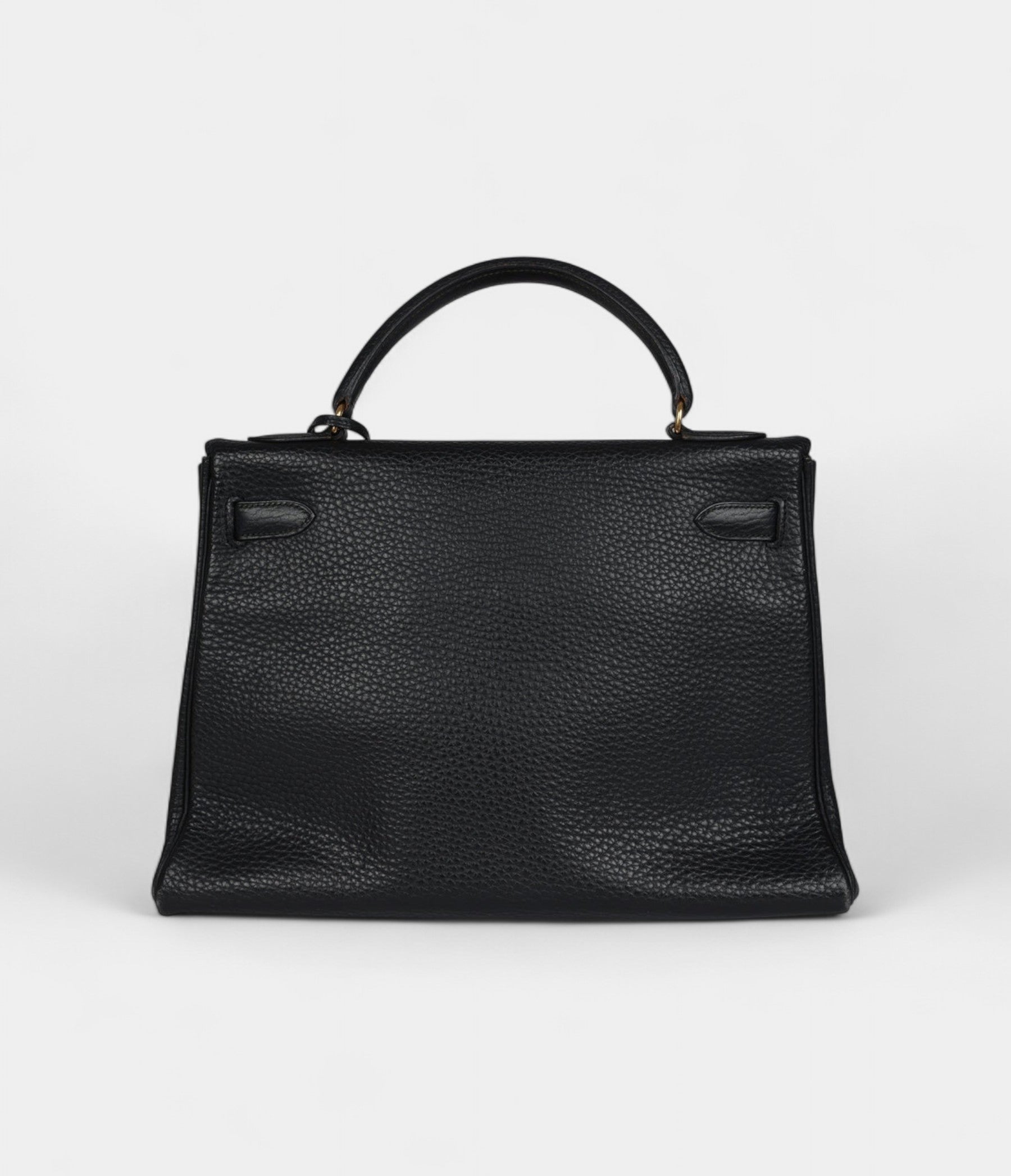 Vintage Hermès Kelly 32 Black Ardennes Gold Hardware