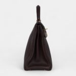 Vintage Hermès Kelly 32 Dark Brown Fjord Gold Hardware
