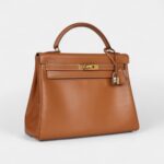 Vintage Hermès Kelly 32 Natural Sand Chamonix Gold Hardware