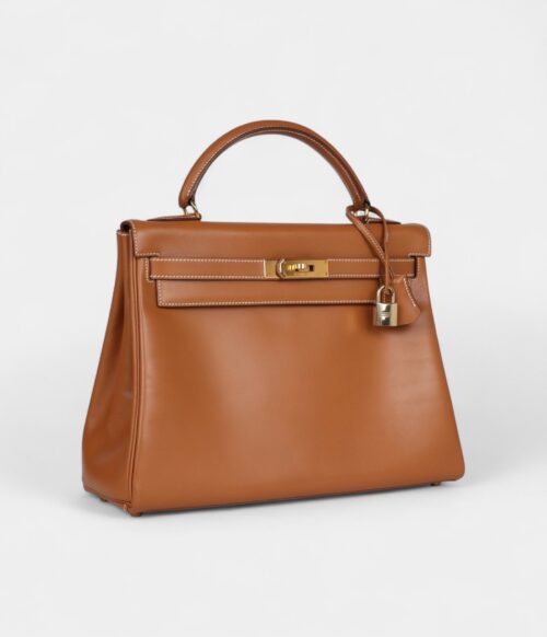 Vintage Hermès Kelly 32 Natural Sand Chamonix Gold Hardware