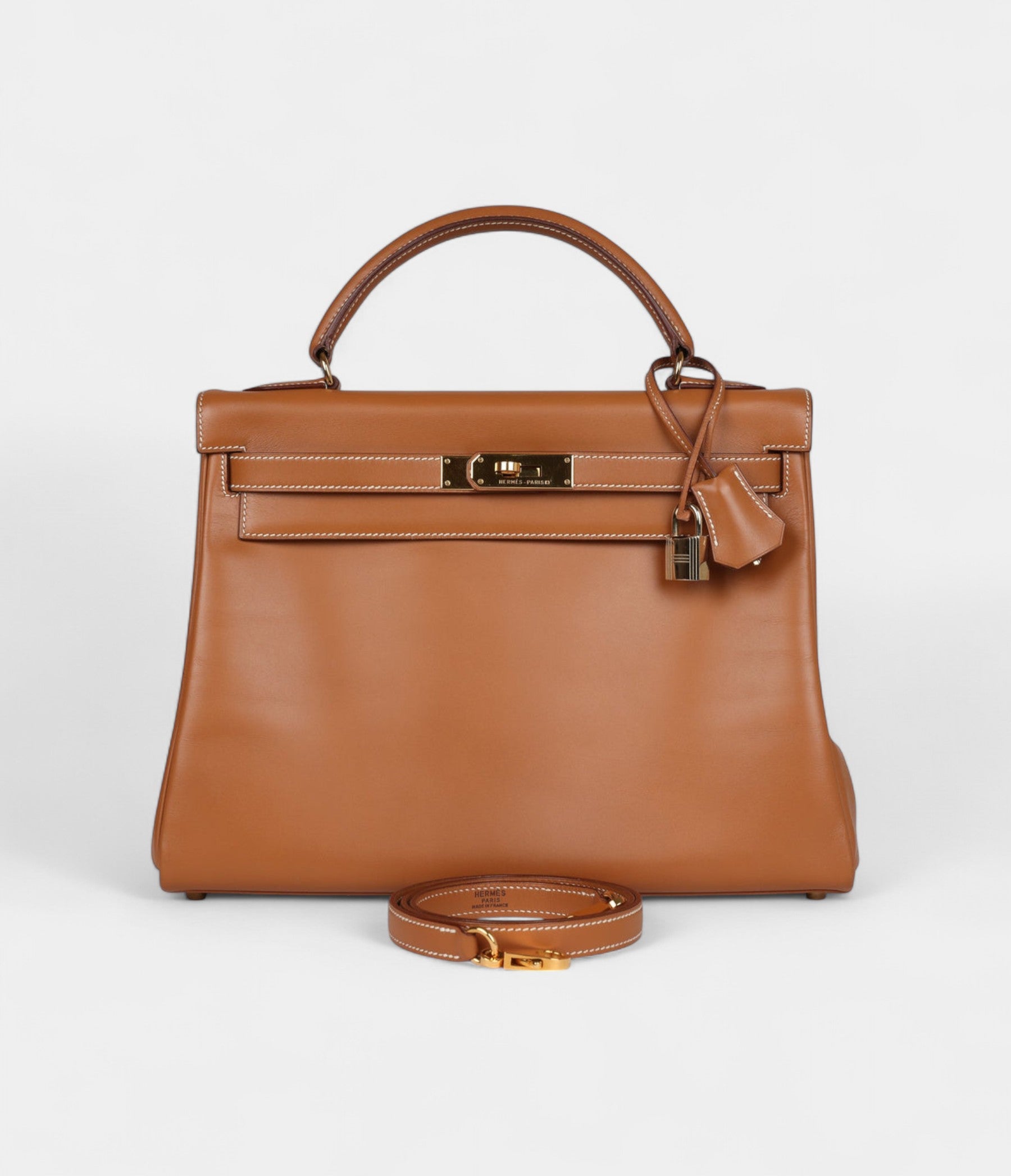 Vintage Hermès Kelly 32 Natural Sand Chamonix Gold Hardware