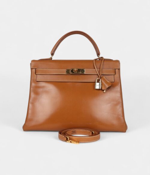 Vintage Hermès Kelly 32 Natural Sand Chamonix Gold Hardware