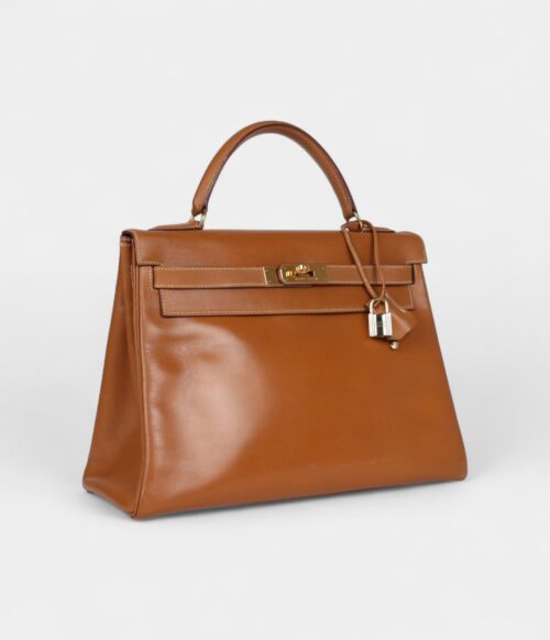 Vintage Hermès Kelly 32 Natural Sand Chamonix Gold Hardware