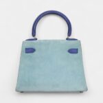 Vintage Hermès Kelly Sellier 20 Bleu Electric and Aqua Doblis Gold Hardware