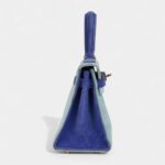 Vintage Hermès Kelly Sellier 20 Bleu Electric and Aqua Doblis Gold Hardware