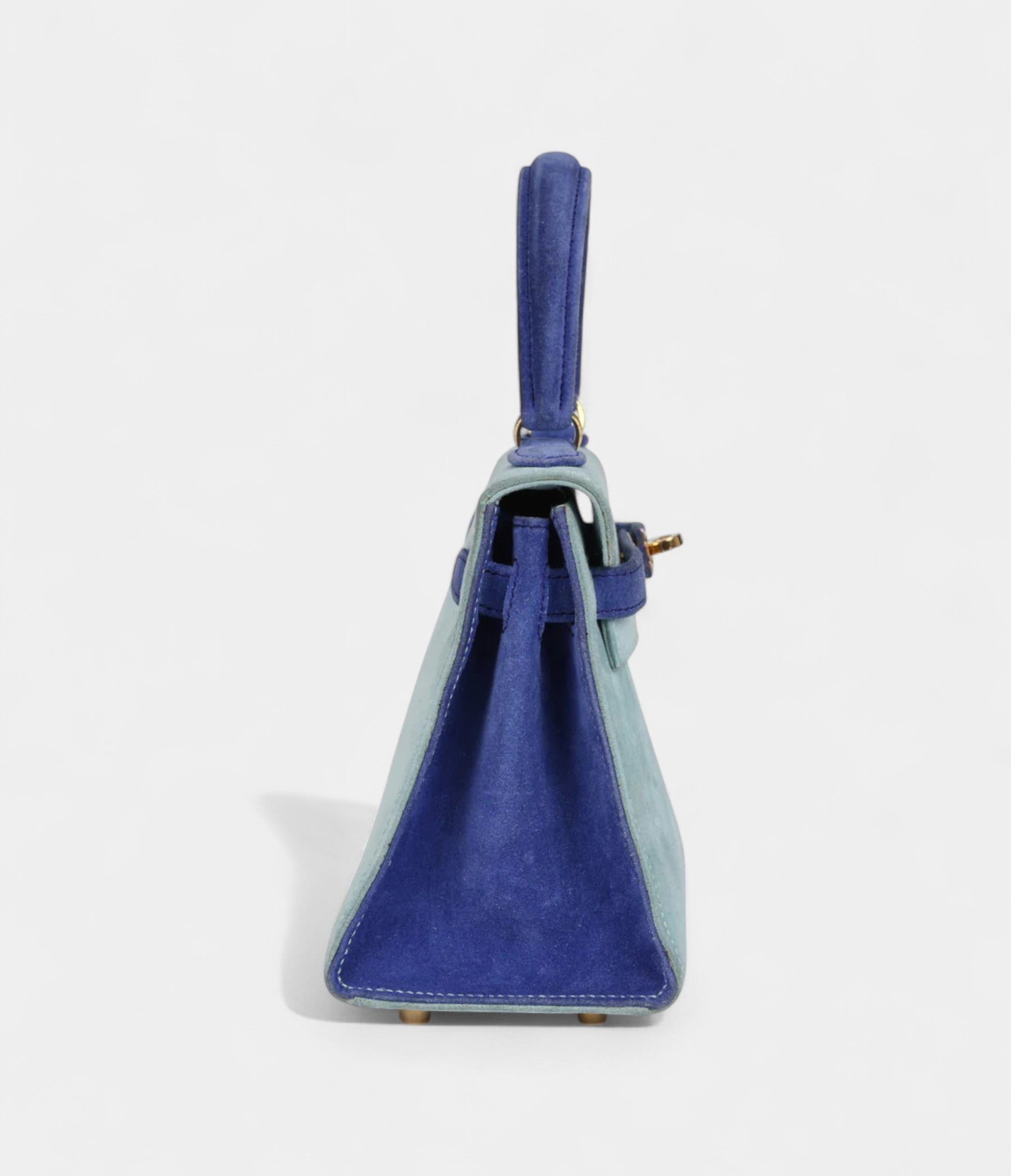 Vintage Hermès Kelly Sellier 20 Bleu Electric and Aqua Doblis Gold Hardware