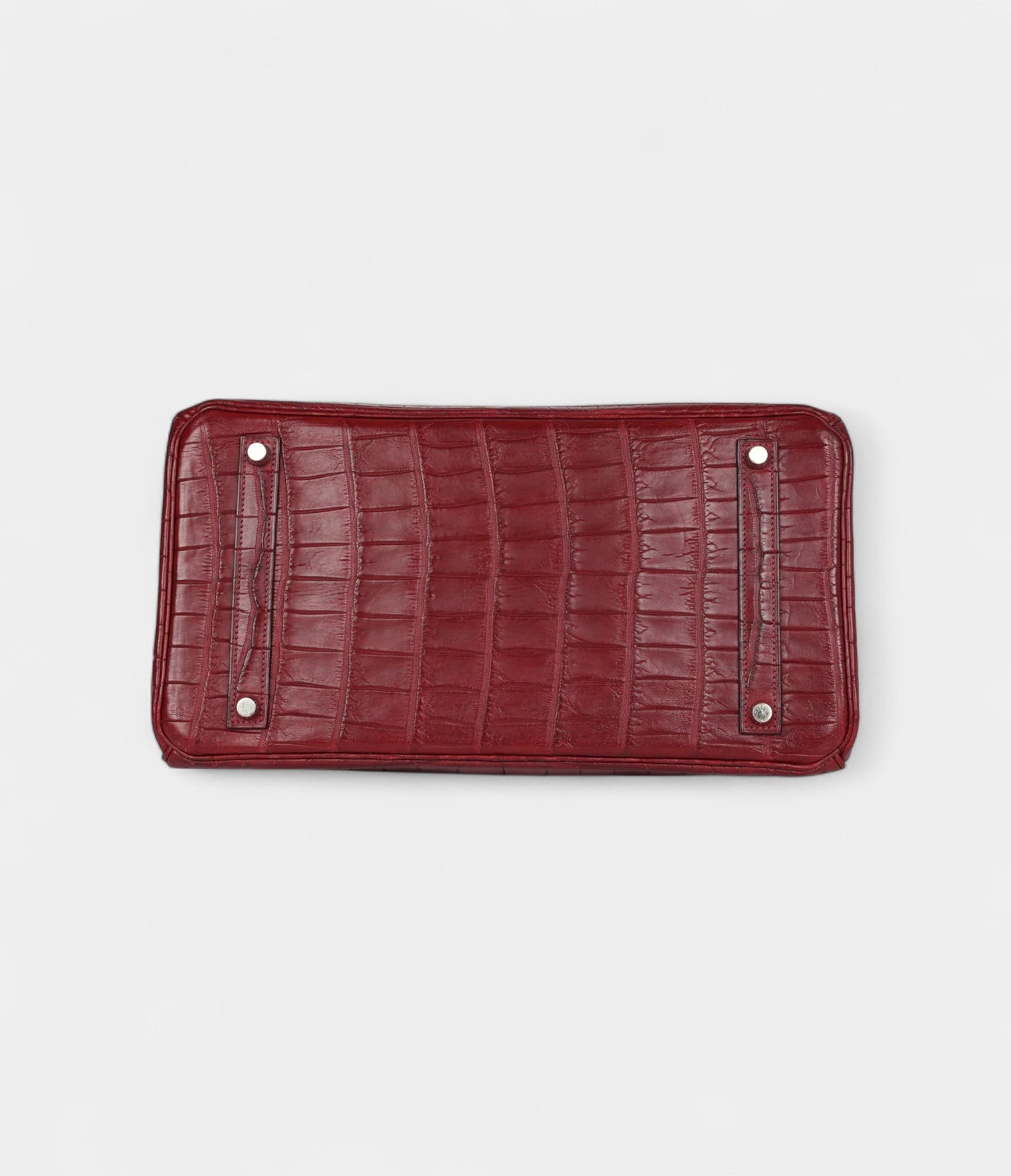Vintage Hermès Travel Birkin 35 Rouge H Niloticus Crocodile Brushed Palladium Hardware