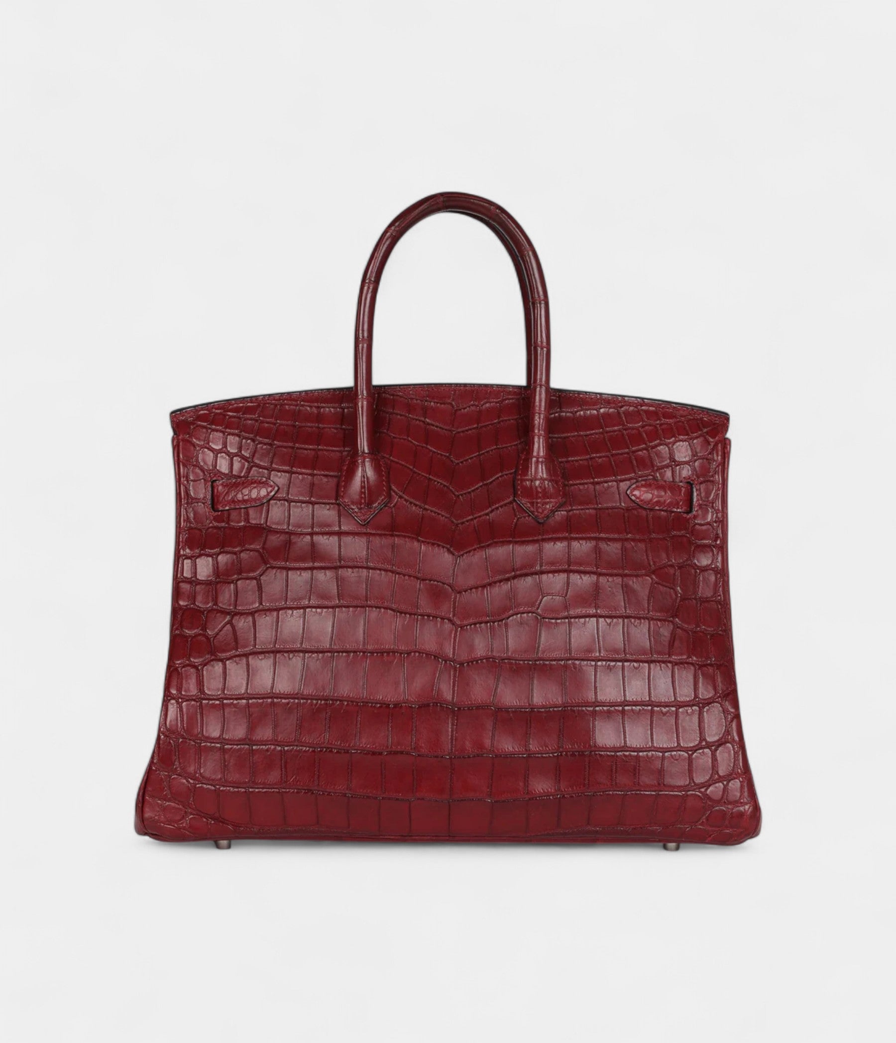 Vintage Hermès Travel Birkin 35 Rouge H Niloticus Crocodile Brushed Palladium Hardware