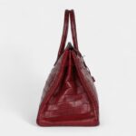 Vintage Hermès Travel Birkin 35 Rouge H Niloticus Crocodile Brushed Palladium Hardware