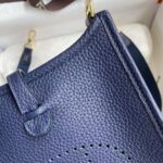 Hermès Evelyne TPM Dark blue 17cm Clemence Gold Hardware