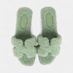 Hermès Oran Sandals Vert D'eau Woolskin 36