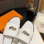 Hermès Classic Kelly Buckle Slides – Summer Essential (White )