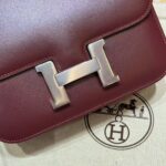 Hermès Constance 19 Rouge H Box Calfskin silver Hardware