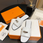 Hermès Classic Kelly Buckle Slides – Summer Essential (White )