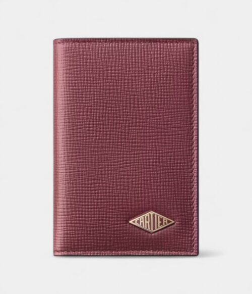Cartier Losange 4 Credit Card Holder Burgundy Calfskin With Gold Finish