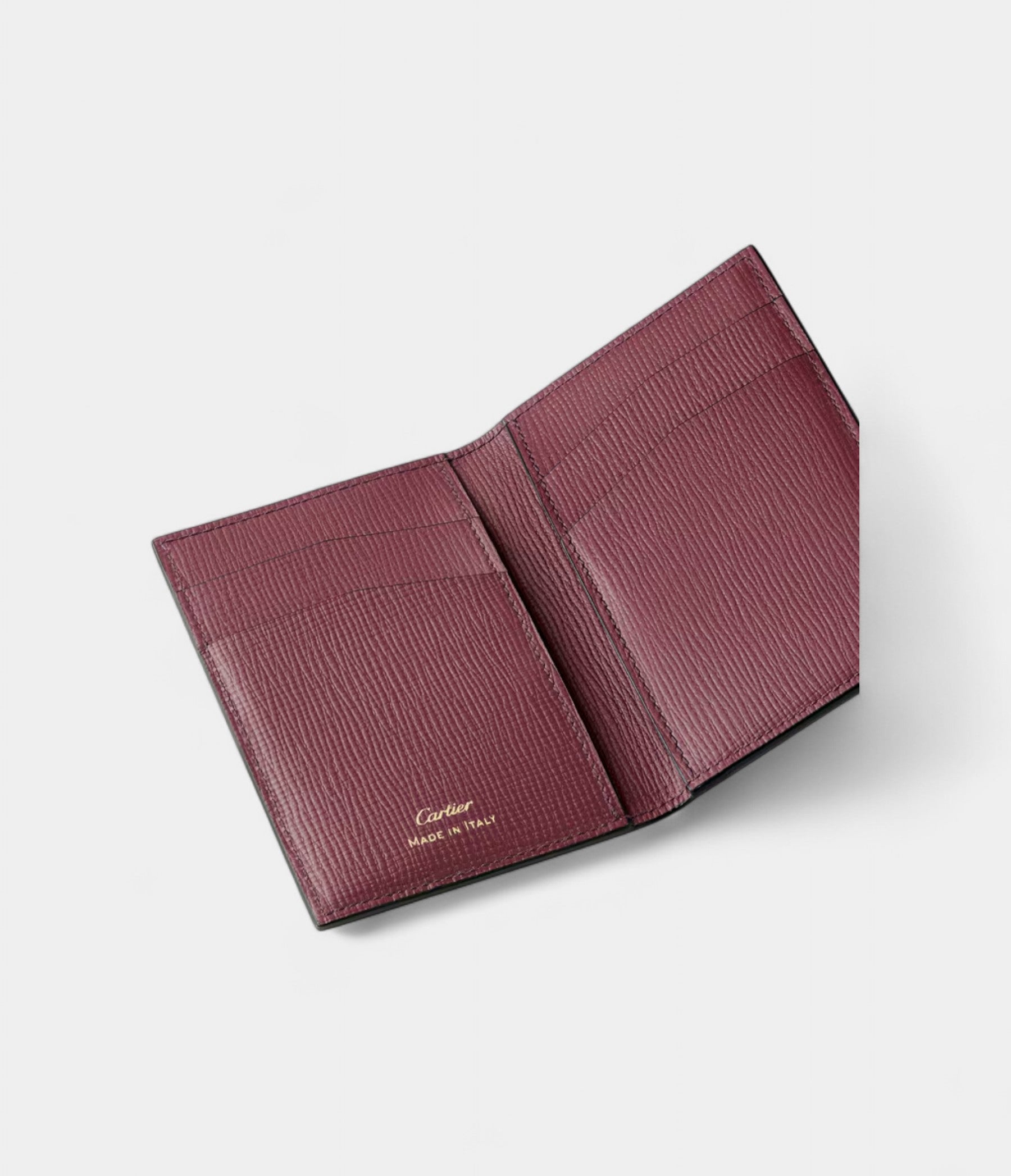 CartierLosange4CreditCardHolderBurgundyCalfskinWithGoldFinish_3.jpg Cartier Losange 4 Credit Card Holder Burgundy Calfskin With Gold Finish