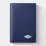 Cartier Losange 4 Credit Card Holder Deep Blue Calfskin with Cloud Gray Enamel