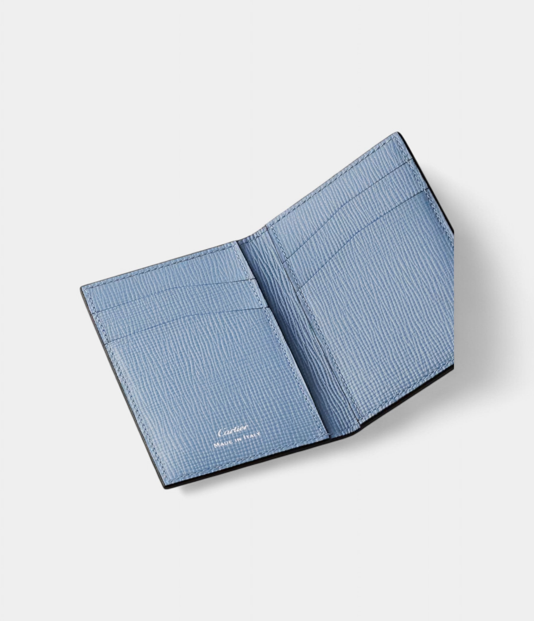 Cartier Losange 4 Credit Card Holder Deep Blue Calfskin with Cloud Gray Enamel