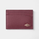 Cartier Losange Double Card Holder Burgundy Calfskin With Palladium Finish
