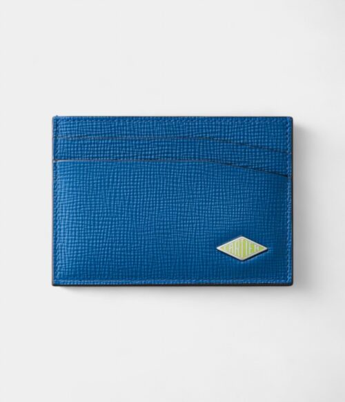 Cartier Losange Double Card Holder Ocean Blue & Lime Enamel