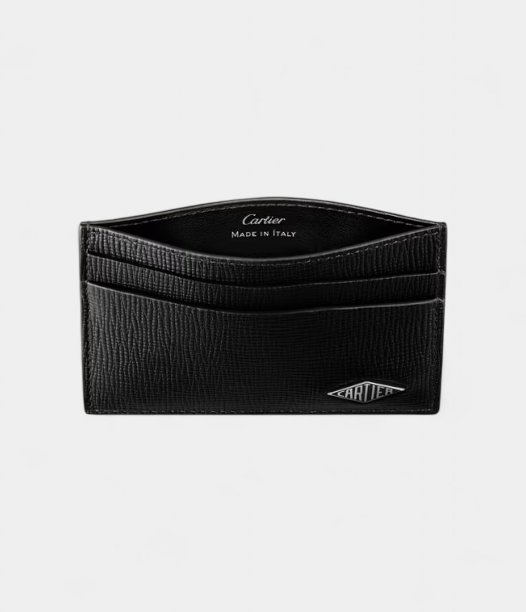 Cartier Losange Double Card Holder in Grained Black Calfskin Understated Sophistication with Iconic Detailing