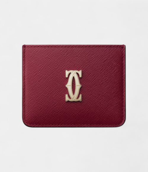 C de Cartier Simple Card Holder in Cherry Red