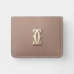 C de Cartier Simple Card Holder in Clay-Colored Calfskin