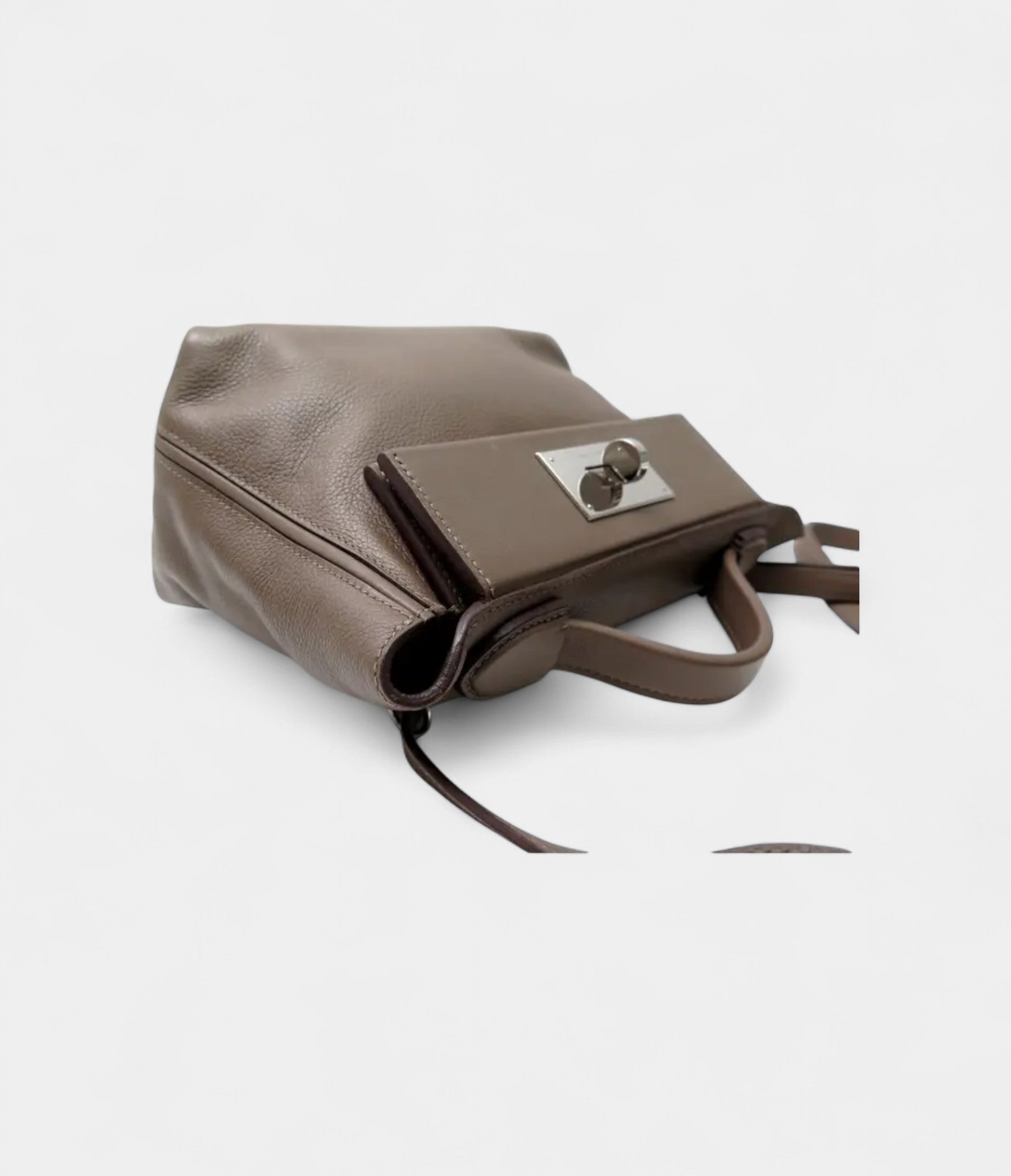 Hermes2424HandmadeBeigeLeatherBagwithPalladiumHardware_2.jpg Hermès 24/24 Handmade Beige Leather Bag with Palladium Hardware