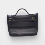 Hermès 24/24 Handmade Black & Gold Leather Bag with Palladium Hardware
