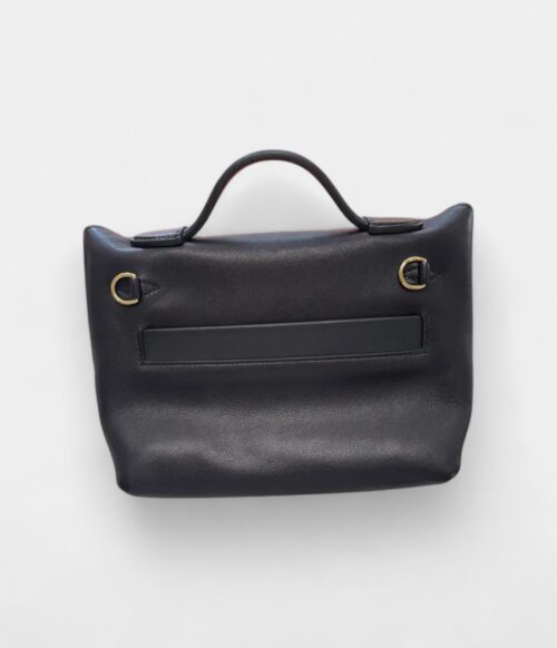 Hermès 24/24 Handmade Black & Gold Leather Bag with Palladium Hardware