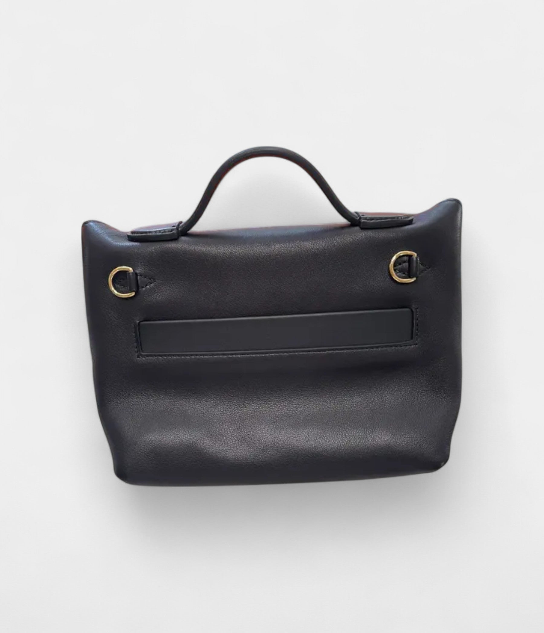 Hermès 24/24 Handmade Black & Gold Leather Bag with Palladium Hardware