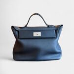 Hermès 24/24 Handmade Black in Silver Tone Leather with Palladium Hardware