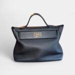 Hermès 24/24 Handmade Black in Silver Tone Leather with Palladium Hardware