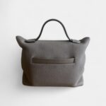 Hermès 24/24 Handmade Grey Leather Bag with Palladium Hardware