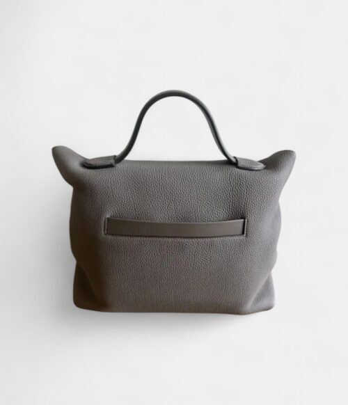 Hermès 24/24 Handmade Grey Leather Bag with Palladium Hardware