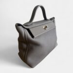 Hermès 24/24 Handmade Grey Leather Bag with Palladium Hardware