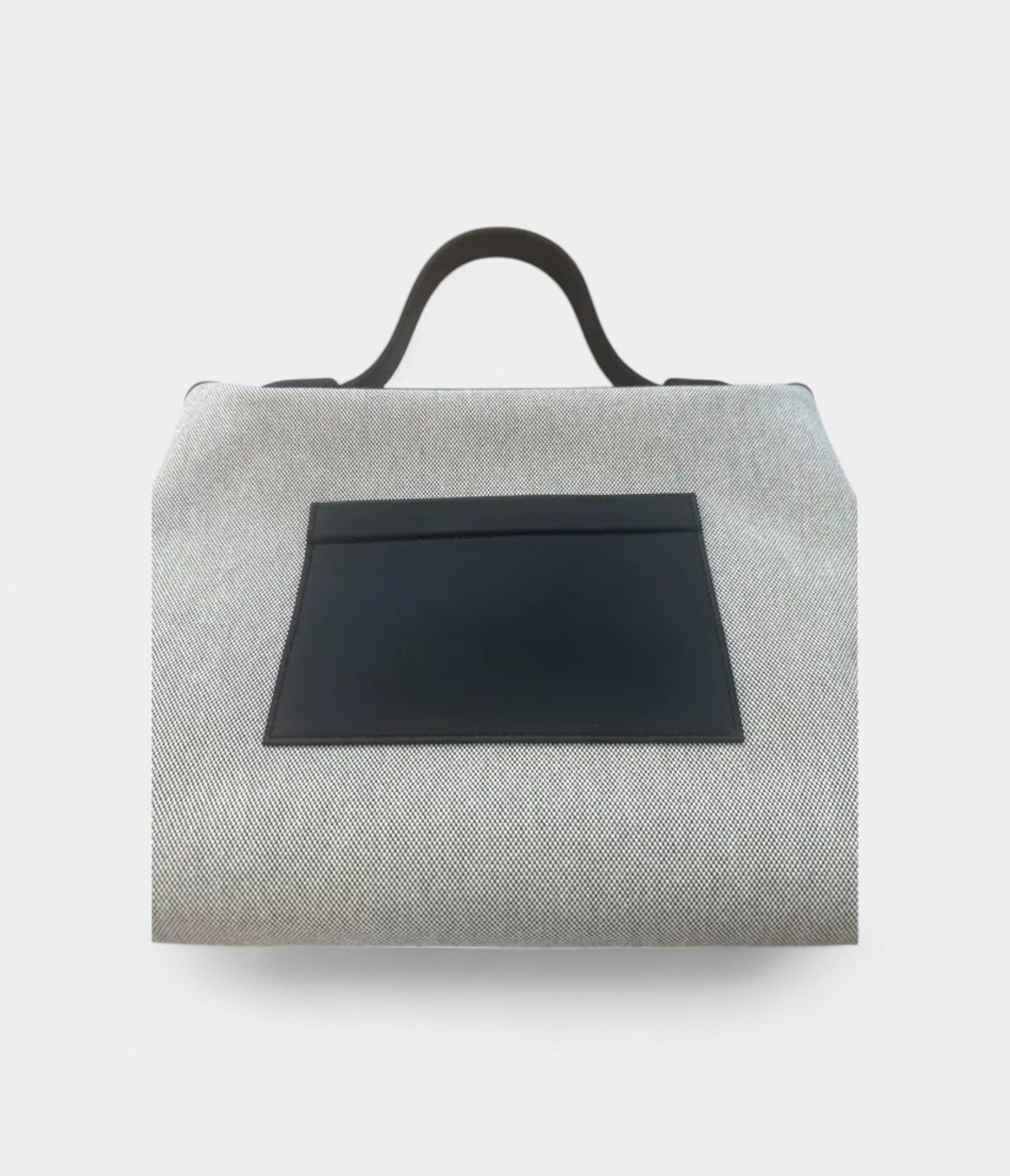 Hermès 24/24 Handmade Linen & Leather Bag with Palladium Hardware