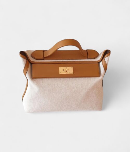 Hermès 24/24 Handmade Multicolour Cloth & Leather Bag with Palladium Hardware