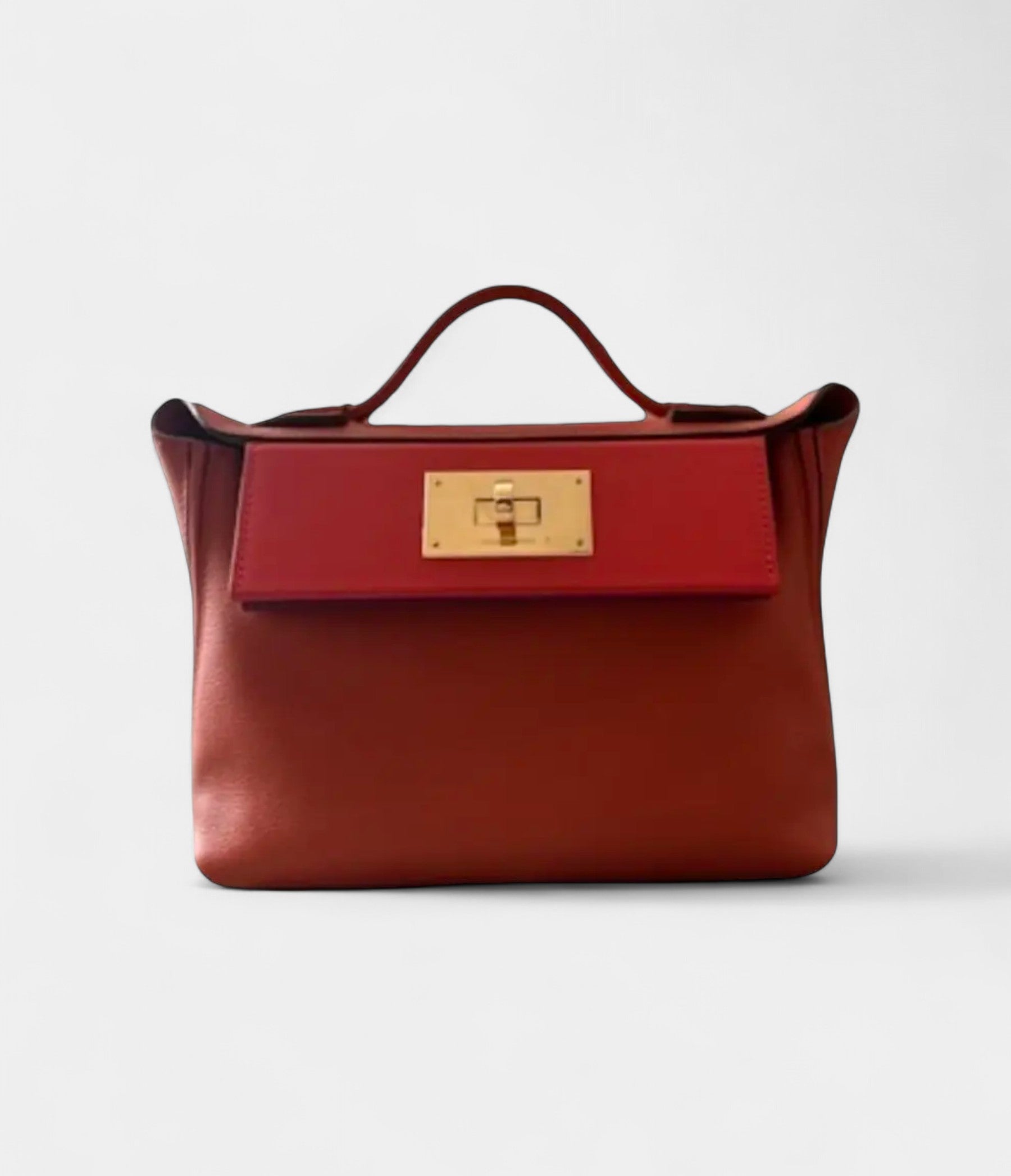 Hermès 24/24 Handmade Multicolour Two-Tone Leather Bag with Palladium Hardware