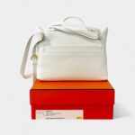 Hermès 24/24 Handmade White & Leather Bag with Palladium Hardware