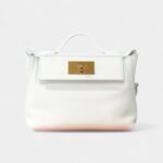 Hermès 24/24 Handmade White & Leather Bag with Palladium Hardware