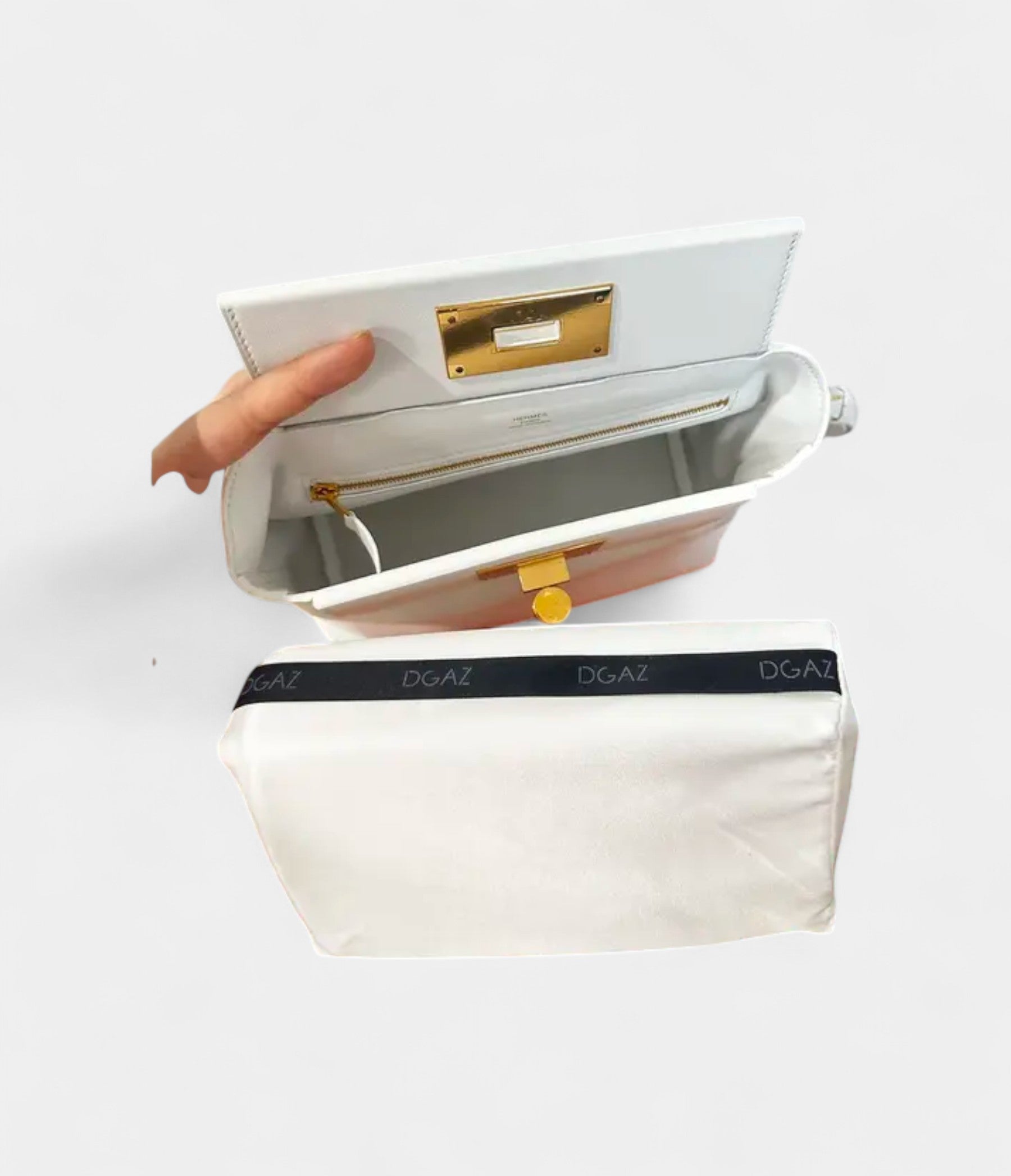 Hermès 24/24 Handmade White & Leather Bag with Palladium Hardware