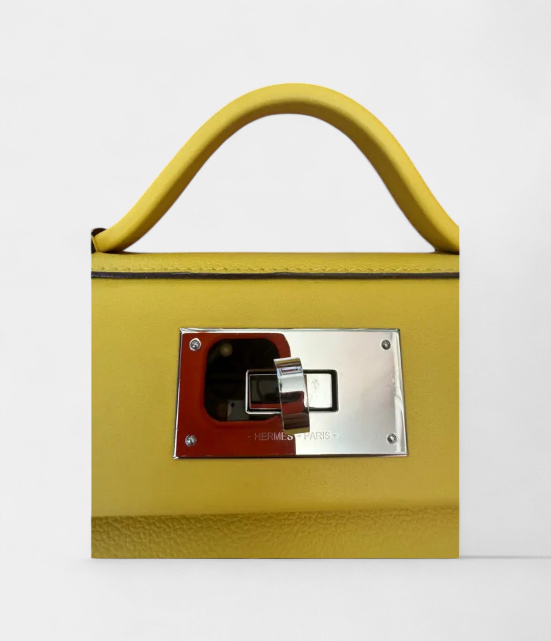 Hermès 24/24 Handmade Yellow & Leather Bag with Palladium Hardware