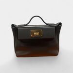 Hermès 24/24 Handmade in Black Leather with Palladium Hardware