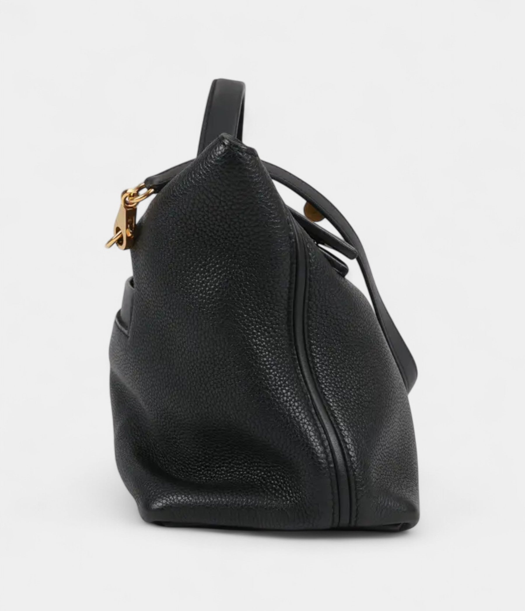 Hermès 24/24 Handmade in Black and Gold-Tone Leather with Palladium Hardware
