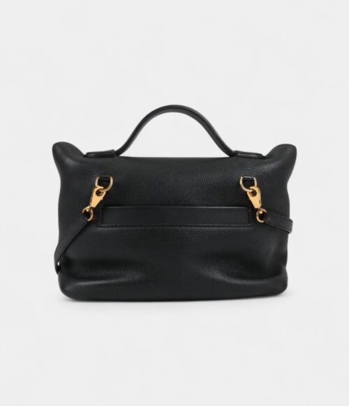 Hermès 24/24 Handmade in Black and Gold-Tone Leather with Palladium Hardware